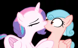 Size: 922x576 | Tagged: safe, artist:larkdash5, derpibooru import, cozy glow, princess flurry heart, cozyheart, female, image, kissing, lesbian, older, older cozy glow, older flurry heart, png, shipping