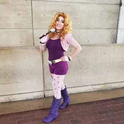 Size: 1080x1080 | Tagged: safe, artist:briannacherrycosplay, derpibooru import, adagio dazzle, human, bronycon, bronycon 2019, boots, clothes, cosplay, costume, hand on hip, high heel boots, image, irl, irl human, jpeg, photo, shoes, solo