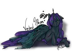 Size: 557x399 | Tagged: safe, artist:krysalisk, derpibooru import, changeling queen oc, oc, unofficial characters only, changeling, changeling queen, female, image, lying down, png, prone, signature, simple background, solo, transparent background