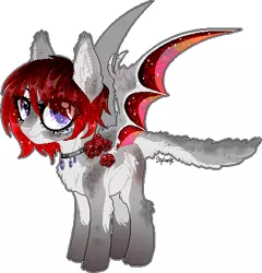 Size: 439x458 | Tagged: safe, artist:strangle12, derpibooru import, oc, unofficial characters only, bat pony, pony, bat pony oc, bat wings, choker, eyelashes, image, png, simple background, solo, white background, wings