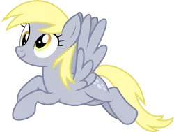 Size: 3973x3000 | Tagged: safe, artist:cloudyglow, derpibooru import, derpy hooves, pegasus, pony, twilight's kingdom, .ai available, female, flying, full body, high res, hooves, image, mare, png, simple background, smiling, solo, spread wings, tail, transparent background, vector, wings