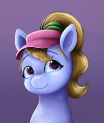 Size: 718x842 | Tagged: safe, artist:malarkey, derpibooru import, fifi, pegasus, pony, my little pony: tell your tale, bust, female, g5, image, mare, png, ponytail, solo, visor