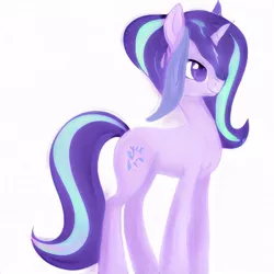 Size: 512x512 | Tagged: safe, artist:aerial, derpibooru import, starlight glimmer, pony, unicorn, alternate cutie mark, alternate hairstyle, computer generated, female, image, jpeg, machine learning, mare, simple background, white background