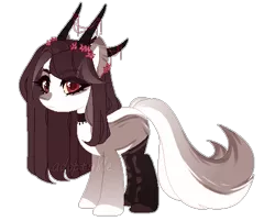 Size: 543x436 | Tagged: safe, artist:lissfoxz, derpibooru import, oc, unofficial characters only, pony, base used, choker, eyelashes, female, horns, image, mare, png, simple background, solo, transparent background