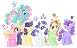 Size: 1280x806 | Tagged: safe, artist:s0ftserve, derpibooru import, oc, oc:apple tart, oc:berry pop, oc:galaxy nova sparklestar, oc:honeysuckle, oc:opal radiance, oc:rainbow skies, unofficial characters only, alicorn, earth pony, pegasus, pony, unicorn, alicorn oc, base used, earth pony oc, female, hat, horn, image, mare, next generation, offspring, parent:applejack, parent:big macintosh, parent:fancypants, parent:flash sentry, parent:flim, parent:fluttershy, parent:pinkie pie, parent:pokey pierce, parent:rainbow dash, parent:rarity, parent:twilight sparkle, parent:zephyr breeze, parents:flashlight, parents:flimjack, parents:fluttermac, parents:pokeypie, parents:raripants, parents:zephdash, pegasus oc, png, simple background, sun hat, transparent background, unicorn oc, wings