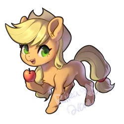 Size: 2048x2048 | Tagged: safe, artist:rikadiane, derpibooru import, applejack, pony, apple, food, image, png, simple background, solo, transparent background