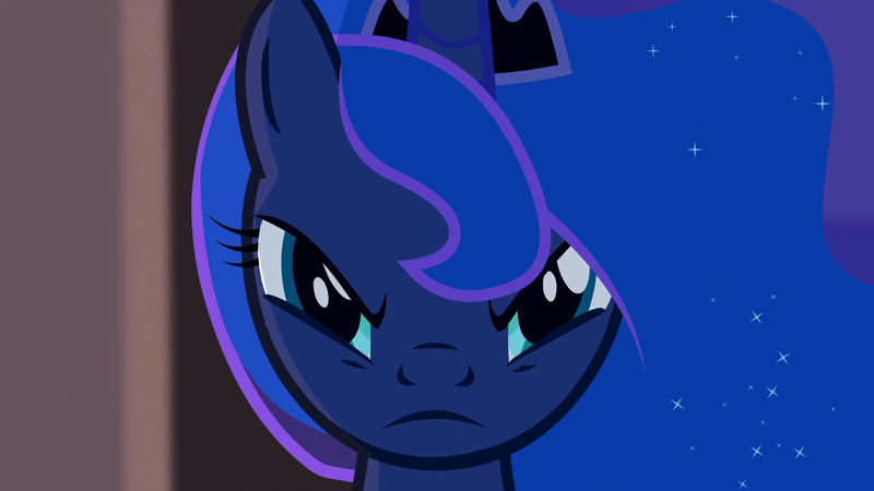 Size: 1920x1080 | Tagged: safe, artist:dashiesparkle, derpibooru import, screencap, princess luna, alicorn, pony, princess twilight sparkle (episode), season 4, 1080p, angry, female, image, looking at you, luna is not amused, mare, png, solo, unamused