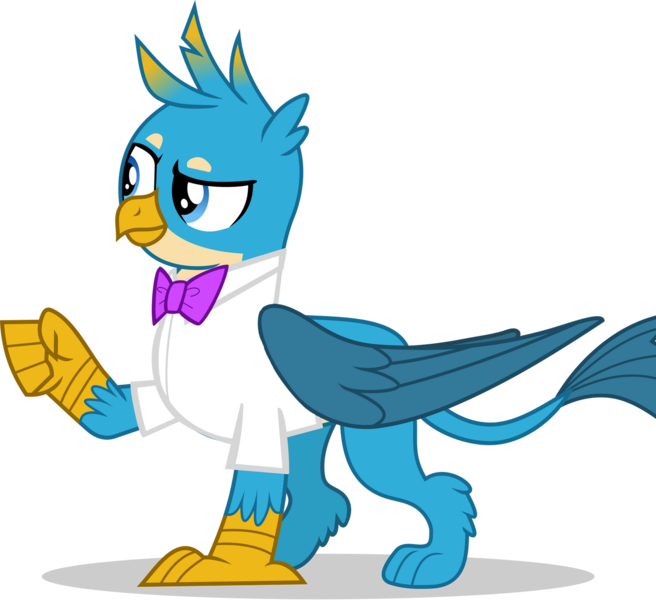 Size: 1280x1171 | Tagged: safe, artist:disneymarvel96, artist:frownfactory, derpibooru import, edit, vector edit, gallus, gryphon, bowtie, clothes, image, male, png, shirt, short sleeves, solo, vector