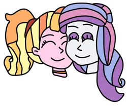 Size: 1000x860 | Tagged: safe, artist:jadeharmony, derpibooru import, luster dawn, potion nova, equestria girls, bust, duo, equestria girls-ified, eyes closed, eyeshadow, female, image, lesbian, lusternova, makeup, png, shipping, simple background, transparent background