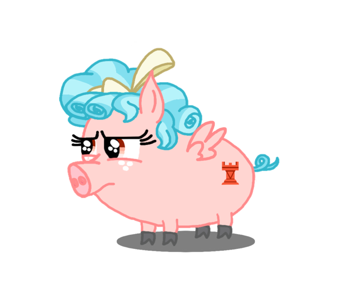 Size: 1100x1000 | Tagged: safe, artist:lil' pegasus, derpibooru import, cozy glow, pig, cozy glow is not amused, female, image, png, simple background, solo, species swap, transparent background, unamused, wat