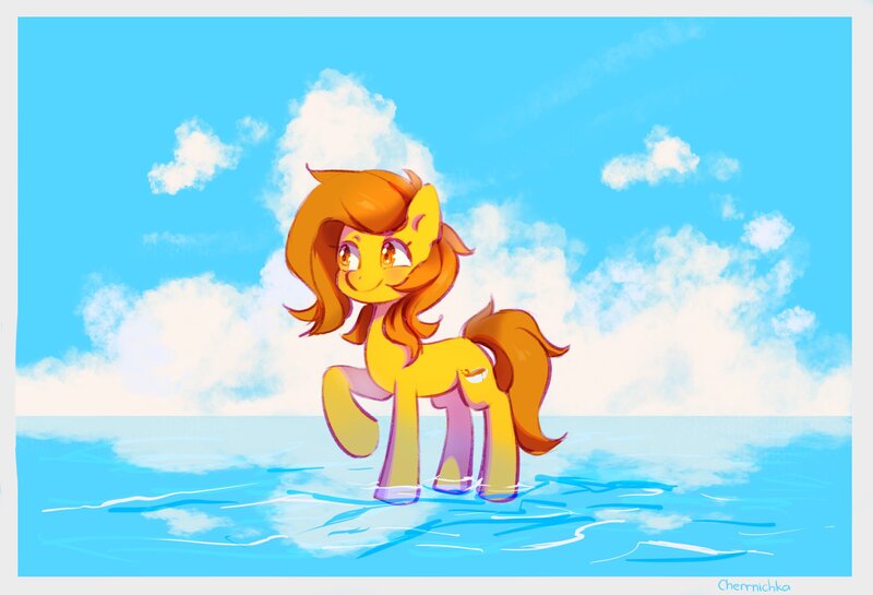 Size: 2048x1395 | Tagged: safe, artist:cherrnichka, derpibooru import, oc, oc:chiara curry, ponified, unofficial characters only, earth pony, food pony, original species, pony, curry, female, food, image, jpeg, mare, raised hoof, solo
