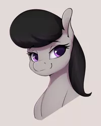 Size: 1926x2410 | Tagged: safe, artist:aquaticvibes, derpibooru import, octavia melody, earth pony, pony, bust, female, high res, image, mare, pink background, png, simple background, smiling, solo