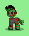 Size: 59x72 | Tagged: semi-grimdark, artist:dematrix, derpibooru import, monster pony, pony, undead, unicorn, zombie, pony town, angry, blood, clothes, crying, green background, image, male, monster, pixel art, png, red eyes, ripping clothes, simple background, stallion, tears of blood