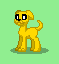 Size: 59x64 | Tagged: safe, artist:dematrix, derpibooru import, ponified, dog, dog pony, original species, pony, pony town, adventure time, green background, image, jake the dog, male, pixel art, png, simple background