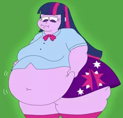 Size: 1813x1738 | Tagged: suggestive, artist:tubbybuddy, derpibooru import, twilight sparkle, equestria girls, bbw, belly, belly button, belly grab, big belly, fat, fat human, frown, image, jiggle, jpeg, large belly, looking down, obese, thick, tubby, twilard sparkle
