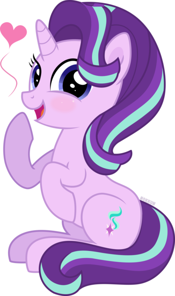 Size: 4500x7606 | Tagged: safe, artist:n0kkun, derpibooru import, starlight glimmer, pony, unicorn, absurd resolution, blushing, cute, female, glimmerbetes, heart, image, looking at you, mare, png, simple background, solo, transparent background, vector
