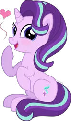 Size: 4500x7606 | Tagged: safe, artist:n0kkun, derpibooru import, starlight glimmer, pony, unicorn, absurd resolution, blushing, cute, female, glimmerbetes, heart, image, looking at you, mare, png, simple background, solo, transparent background, vector