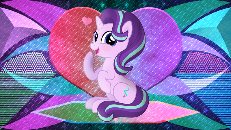 Size: 3840x2160 | Tagged: safe, artist:laszlvfx, artist:n0kkun, derpibooru import, edit, starlight glimmer, pony, image, png, solo, wallpaper, wallpaper edit