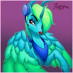 Size: 4000x4000 | Tagged: safe, artist:mishi_ovo, derpibooru import, oc, alicorn, deer, deer pony, original species, absurd resolution, alicorn oc, deer oc, doodle, fluffy, horn, image, jpeg, original character do not steal, raffle prize, signature, uwu, wings