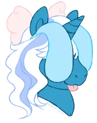 Size: 556x701 | Tagged: safe, artist:hoffnungsstern, derpibooru import, oc, oc:fleurbelle, alicorn, pony, :p, bow, bunny ears, female, hair bow, image, mare, png, simple background, tongue out, transparent background