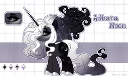 Size: 5050x3000 | Tagged: safe, artist:henorinya, derpibooru import, oc, unofficial characters only, pony, unicorn, base used, constellation, ethereal mane, eyelashes, female, hoof polish, horn, image, makeup, mare, png, reference sheet, solo, starry mane, unicorn oc