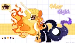 Size: 4400x2555 | Tagged: safe, artist:henorinya, derpibooru import, oc, unofficial characters only, pony, unicorn, base used, bedroom eyes, ethereal mane, eyelashes, female, horn, image, makeup, mare, png, reference sheet, solo, starry mane, unicorn oc