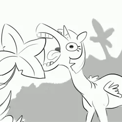 Size: 3000x3000 | Tagged: safe, artist:tjpones, derpibooru import, twilight sparkle, twilight sparkle (alicorn), alicorn, pony, black and white, dammit tj, eating, female, grayscale, herbivore, high res, horses doing horse things, image, jpeg, mare, monochrome, open mouth, solo, tongue out, tree, wat