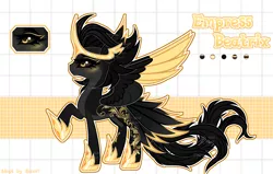 Size: 2500x1590 | Tagged: safe, artist:henorinya, derpibooru import, oc, unofficial characters only, alicorn, pony, alicorn oc, base used, eyelashes, female, hoof shoes, horn, image, mare, png, raised hoof, reference sheet, solo, tattoo, wings