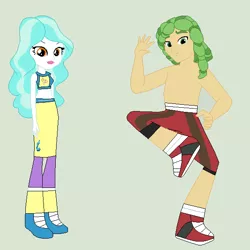 Size: 592x592 | Tagged: safe, artist:matthewjabeznazarioa, derpibooru import, paisley, sandalwood, equestria girls, crossover, exeron fighters, exeron outfit, image, martial arts kids, martial arts kids outfits, png