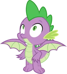 Size: 3000x3323 | Tagged: safe, artist:cloudyglow, derpibooru import, spike, dragon, molt down, .ai available, full body, high res, image, male, png, simple background, solo, spread wings, standing, transparent background, vector, winged spike, wings