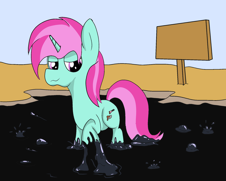 Size: 2000x1600 | Tagged: questionable, artist:amateur-draw, derpibooru import, oc, oc:belle boue, pony, unicorn, fetish, image, male, png, sign, sinking, solo, stallion, sticky, stuck, tar, tar pit, wet and messy