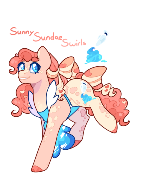 Size: 1056x1290 | Tagged: safe, artist:jaysey, derpibooru import, oc, oc:sunny sundae swirls, unofficial characters only, earth pony, pony, apron, bow, clothes, coat markings, female, hair bow, image, mare, offspring, parent:cheese sandwich, parent:pinkie pie, parents:cheesepie, png, simple background, solo, tail, tail bow, transparent background