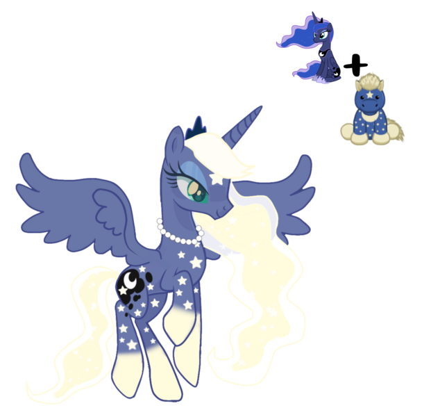 Size: 3316x3204 | Tagged: safe, artist:lavender-bases, artist:vernorexia, derpibooru import, princess luna, oc, alicorn, pony, adoptable, blonde, body markings, colored hooves, ethereal mane, eyeshadow, facial markings, fusion, g4, gradient legs, image, jewelry, makeup, markings, necklace, pearl necklace, png, princess, simple background, solo, starry mane, stars, tiara, transparent background, webkinz, webkinz starty stallion