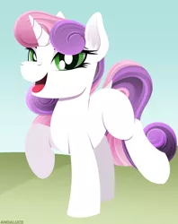 Size: 1984x2500 | Tagged: safe, artist:andaluce, derpibooru import, sweetie belle, pony, unicorn, blank flank, cute, female, filly, foal, image, lineless, png, smiling, solo