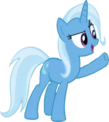 Size: 642x720 | Tagged: safe, artist:homersimpson1983, derpibooru import, edit, edited screencap, screencap, trixie, pony, unicorn, background removed, female, image, mare, not a vector, png, raised hoof, simple background, smiling, solo, transparent background