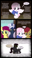 Size: 1280x2300 | Tagged: semi-grimdark, artist:bigsnusnu, derpibooru import, princess celestia, princess luna, alicorn, earth pony, pony, unicorn, comic:little monster, blood, crying, female, filly, filly celestia, filly luna, foal, hug, image, mother and child, mother and daughter, pink-mane celestia, png, protecting, reassurance, scared, sky, sniffing, tears of joy, woona, younger