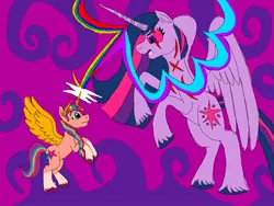 Size: 2048x1536 | Tagged: safe, derpibooru import, sunny starscout, twilight sparkle, twilight sparkle (alicorn), alicorn, my little pony: a new generation, my little pony: tell your tale, confrontation, evil, g5, image, jpeg, magic