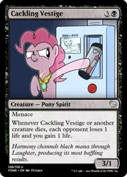 Size: 375x523 | Tagged: safe, artist:petirep, derpibooru import, edit, pinkie pie, earth pony, ghost, ghost pony, pony, undead, mentally advanced series, rainbow dash presents, ccg, dynamite, element of laughter, explosives, image, magic the gathering, png, trading card, trading card edit, translucent, transparent flesh