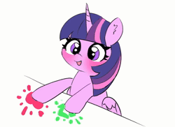 Size: 988x720 | Tagged: safe, artist:leo19969525, derpibooru import, twilight sparkle, twilight sparkle (alicorn), alicorn, pony, animated, cute, female, heart, horn, image, mare, meta, simple background, solo, twiabetes, twitter, webm, white background, wings