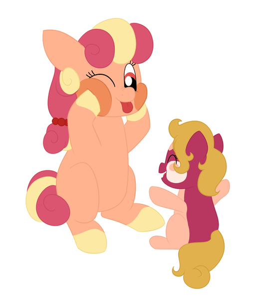 Size: 1815x2058 | Tagged: safe, artist:queenderpyturtle, derpibooru import, oc, oc:amberlocks, oc:lolli polli, unofficial characters only, earth pony, pony, female, filly, foal, image, jpeg, simple background, white background