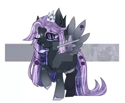 Size: 1920x1583 | Tagged: safe, artist:dillice, derpibooru import, oc, unofficial characters only, pegasus, pony, crown, deviantart watermark, female, grin, image, jewelry, jpeg, mare, obtrusive watermark, one eye closed, pegasus oc, regalia, smiling, watermark, wings, wink, zoom layer