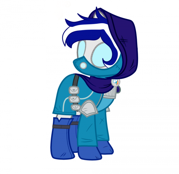 Size: 700x681 | Tagged: safe, artist:nekusia, derpibooru import, oc, oc:ivislor, oc:ivislor odzi, cyborg, cyborg pony, pony, robot, robot pony, boots, clothes, commissioner:iv's, face mask, hoodie, image, male, mask, png, shoes, shoulder pads