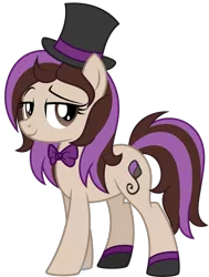 Size: 2131x2813 | Tagged: safe, artist:cayfie, derpibooru import, oc, oc:bowtie, unofficial characters only, earth pony, pony, bowtie, female, hat, high res, image, mare, png, simple background, top hat, transparent background, vector