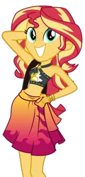Size: 2062x4300 | Tagged: safe, artist:keronianniroro, derpibooru import, edit, sunset shimmer, equestria girls, equestria girls series, forgotten friendship, absurd resolution, bag, belly button, bikini, clothes, female, freckles, geode of empathy, hand on head, hand on hip, handbag, image, looking at you, magical geodes, midriff, png, sarong, shoulder freckles, simple background, smiling, solo, stomach, sunset selfie, swimsuit, transparent background, vector