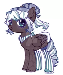Size: 1280x1519 | Tagged: safe, artist:dillice, derpibooru import, oc, unofficial characters only, pegasus, pony, clothes, deviantart watermark, ear fluff, female, image, jpeg, mare, obtrusive watermark, pegasus oc, simple background, socks, solo, striped socks, unshorn fetlocks, watermark, white background, wings