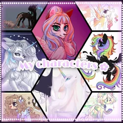 Size: 1080x1080 | Tagged: safe, artist:henorinya, derpibooru import, oc, unofficial characters only, pegasus, unicorn, bust, chest fluff, choker, eyelashes, horn, image, jpeg, multicolored hair, pegasus oc, rainbow hair, smiling, unicorn oc, wings