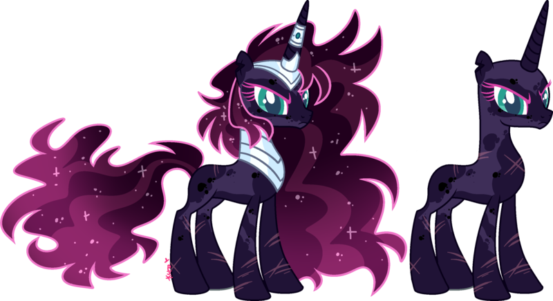 Size: 2759x1502 | Tagged: safe, artist:kurosawakuro, derpibooru import, pony, unicorn, female, image, magical lesbian spawn, mare, offspring, parent:princess luna, parent:tempest shadow, parents:tempestluna, png, simple background, solo, transparent background