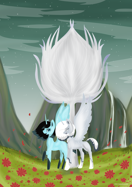 Size: 2893x4092 | Tagged: safe, derpibooru import, oc, oc:destiny, oc:gardener, oc:winnower, alicorn, alicorn oc, alicornified, chibi, destiny (video game), fantasy class, horn, image, magic, png, race swap, warrior, wings