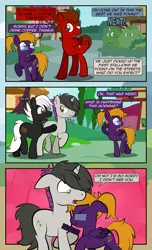 Size: 1920x3168 | Tagged: safe, artist:alexdti, derpibooru import, oc, oc:purple creativity, oc:slide fortissimo, unofficial characters only, earth pony, pegasus, pony, unicorn, comic:quest for friendship, glasses, image, jpeg, nose wrinkle