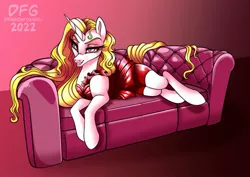 Size: 2039x1447 | Tagged: safe, artist:dragonfox_girl, artist:dragonfoxgirl, derpibooru import, oc, unofficial characters only, pony, unicorn, clothes, couch, image, jpeg, solo